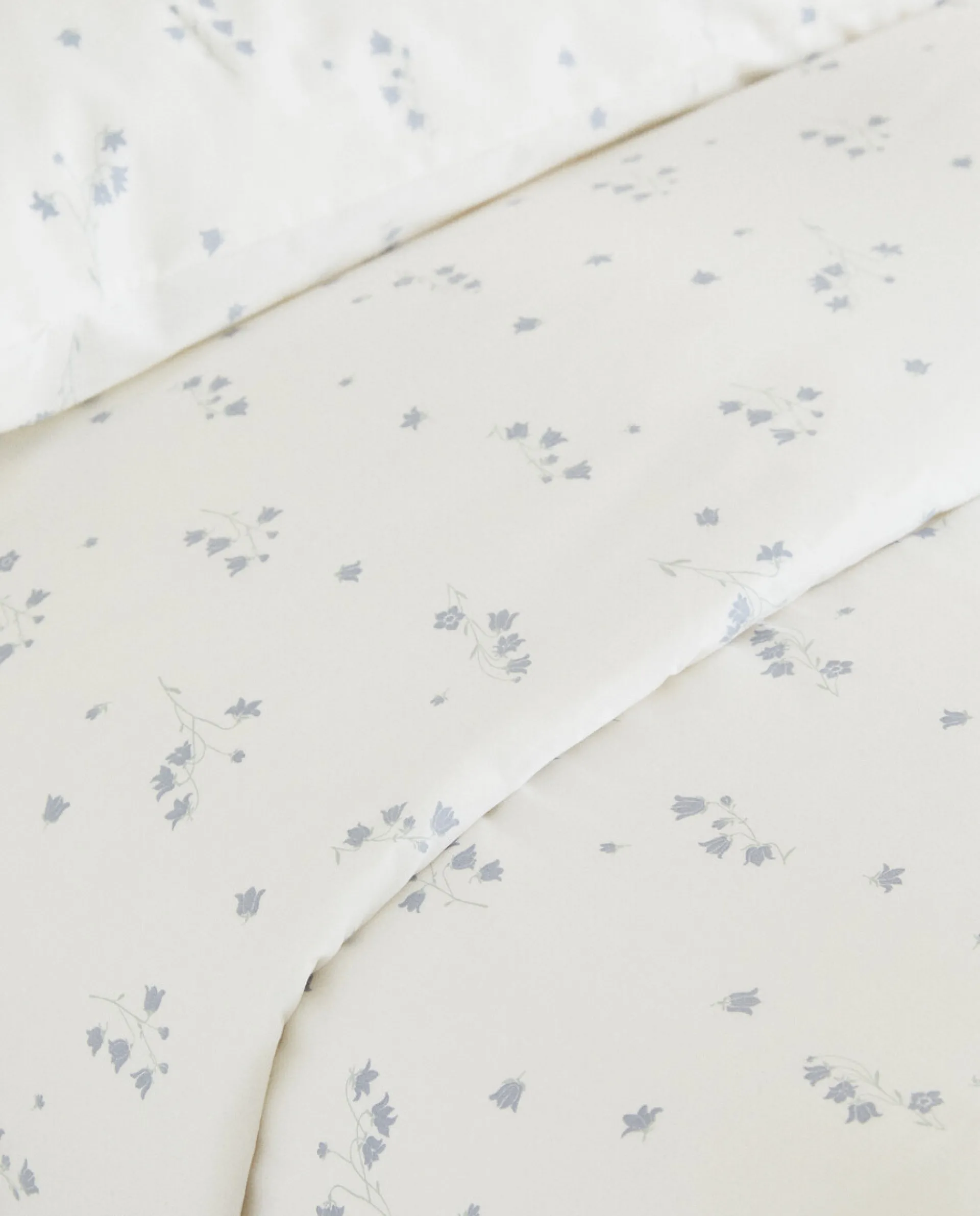 Duvet Covers*ZARA Home Floral Print Duvet Cover Oyster White