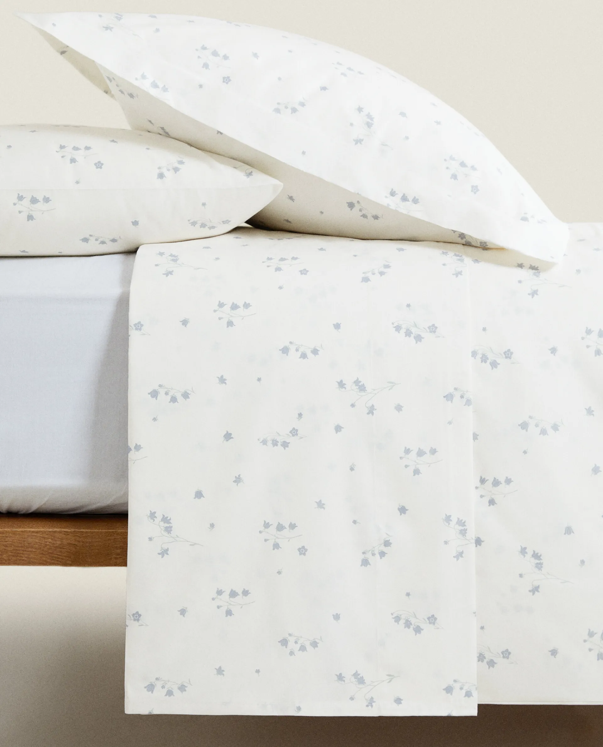 Duvet Covers*ZARA Home Floral Print Duvet Cover Oyster White