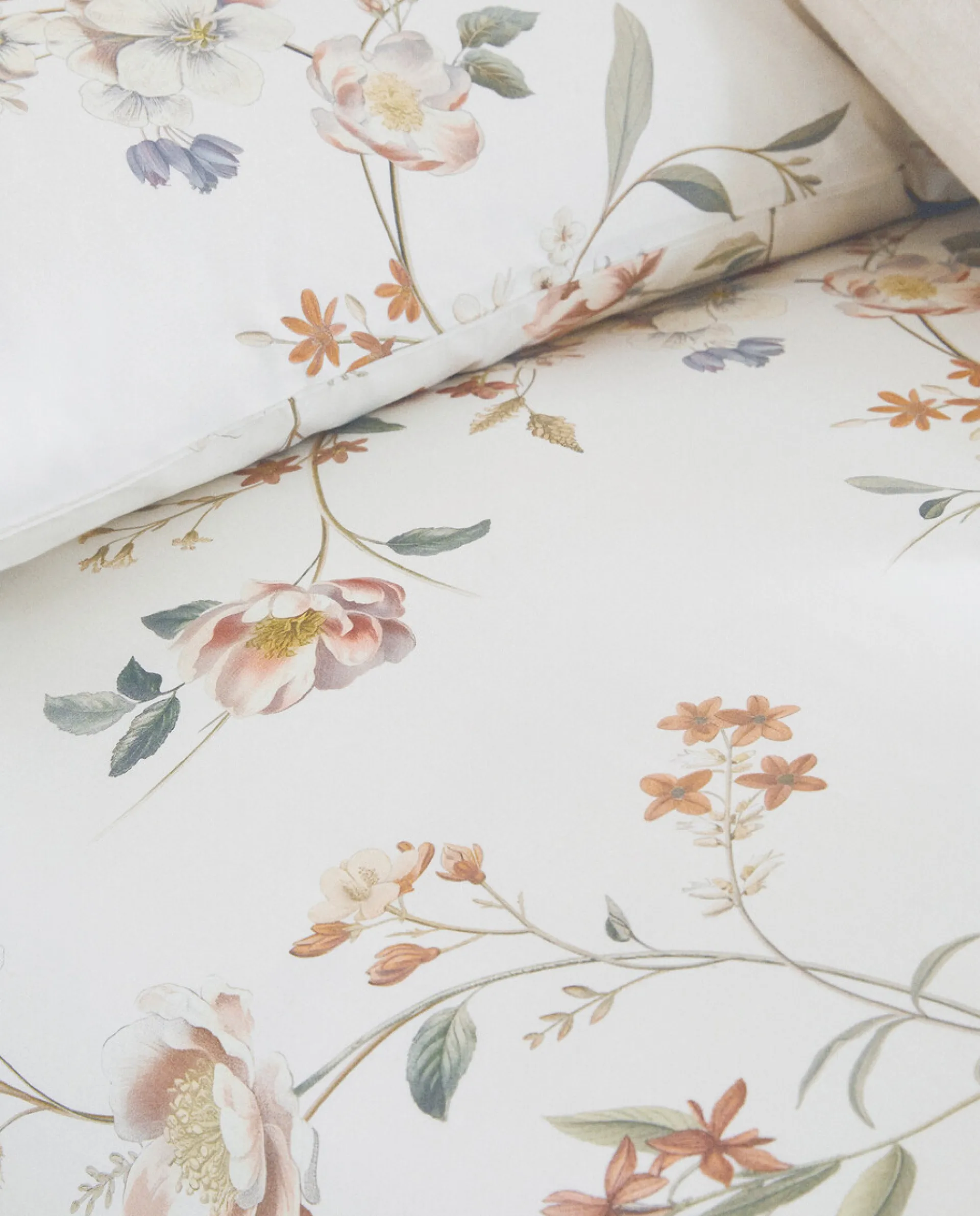 Duvet Covers*ZARA Home Floral Print Duvet Cover Oyster White