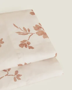 Flat Sheets*ZARA Home Floral Print Flat Sheet Pink