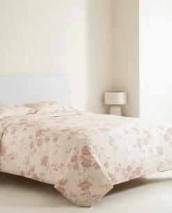 Flat Sheets*ZARA Home Floral Print Flat Sheet Pink