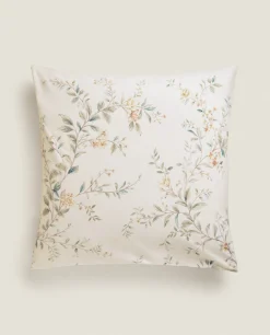 Pillowcases*ZARA Home Floral Print Pillowcase Cream