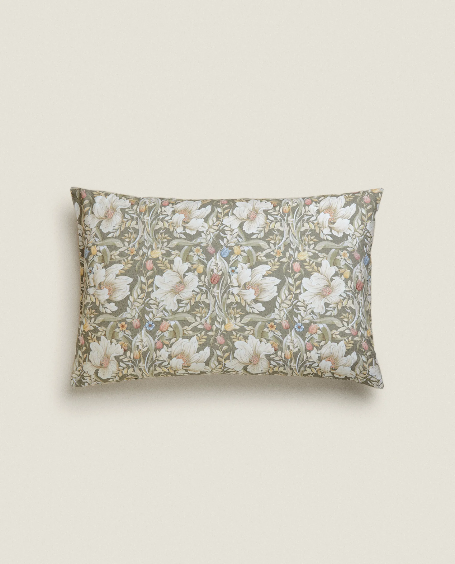 Pillowcases*ZARA Home Floral Print Pillowcase Green