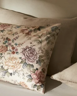 Pillowcases*ZARA Home Floral Print Pillowcase Sand