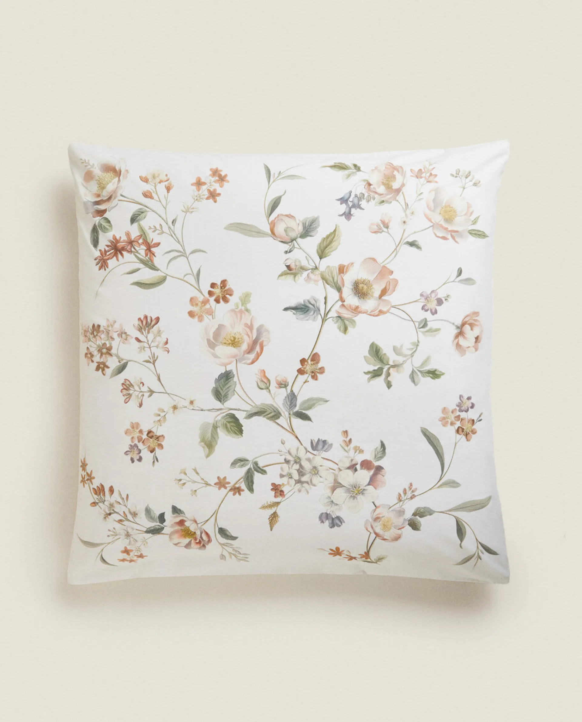 Pillowcases*ZARA Home Floral Print Pillowcase Oyster White