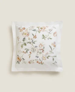 Pillowcases*ZARA Home Floral Print Pillowcase Oyster White