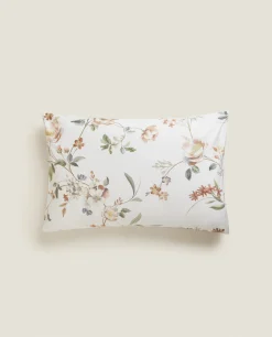 Pillowcases*ZARA Home Floral Print Pillowcase Oyster White