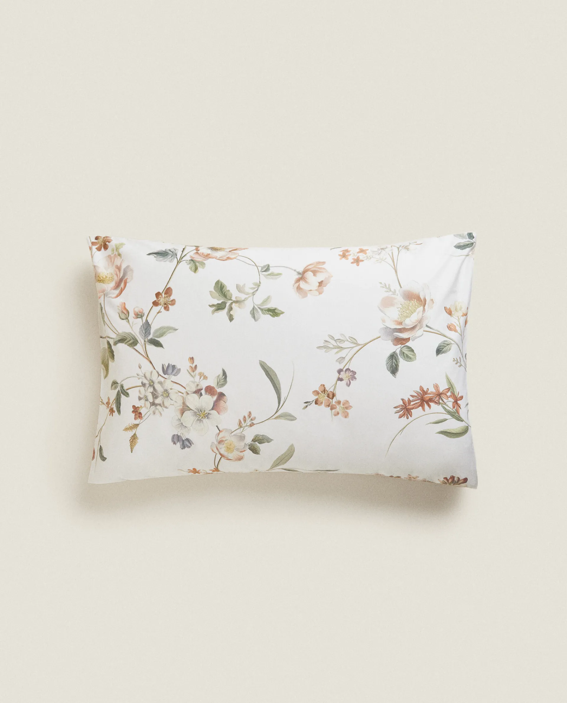 Pillowcases*ZARA Home Floral Print Pillowcase Oyster White