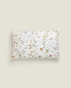 Pillowcases*ZARA Home Flower And Butterfly Print Pillowcase Oyster White