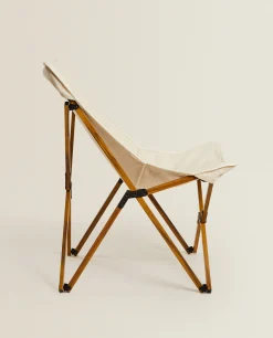 Chairs & Armchairs*ZARA Home Folding Aluminum And Canvas Chair Natural Colour