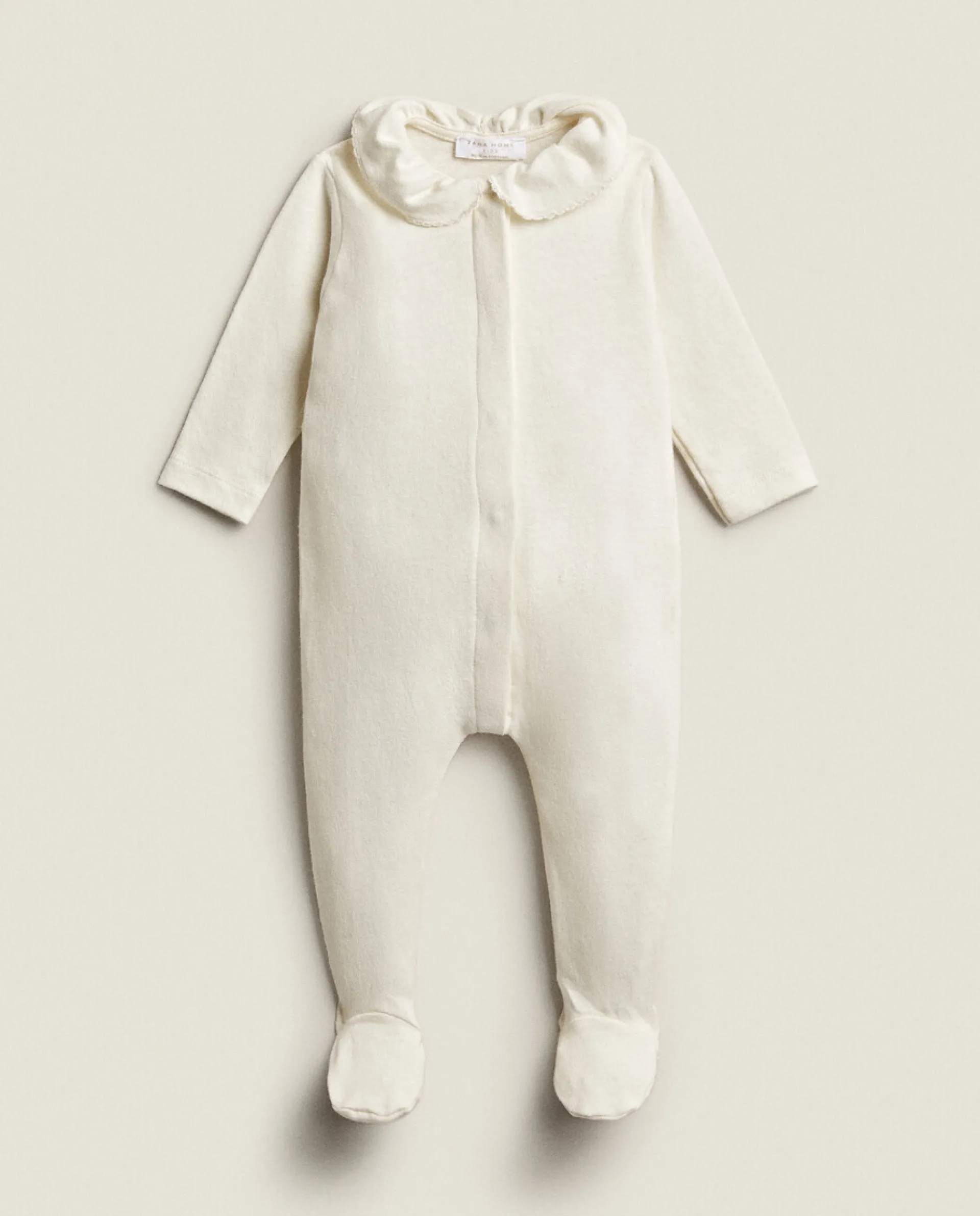 Clothing And Footwear*ZARA Home Footed Pajamas With Collar Cream