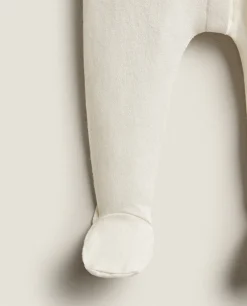 Clothing And Footwear*ZARA Home Footed Pajamas With Collar Cream