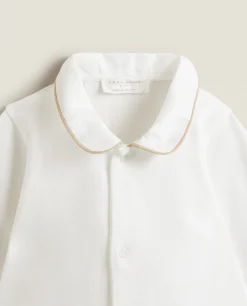 Clothing And Footwear*ZARA Home Footed Pajamas With Contrasting Piping White