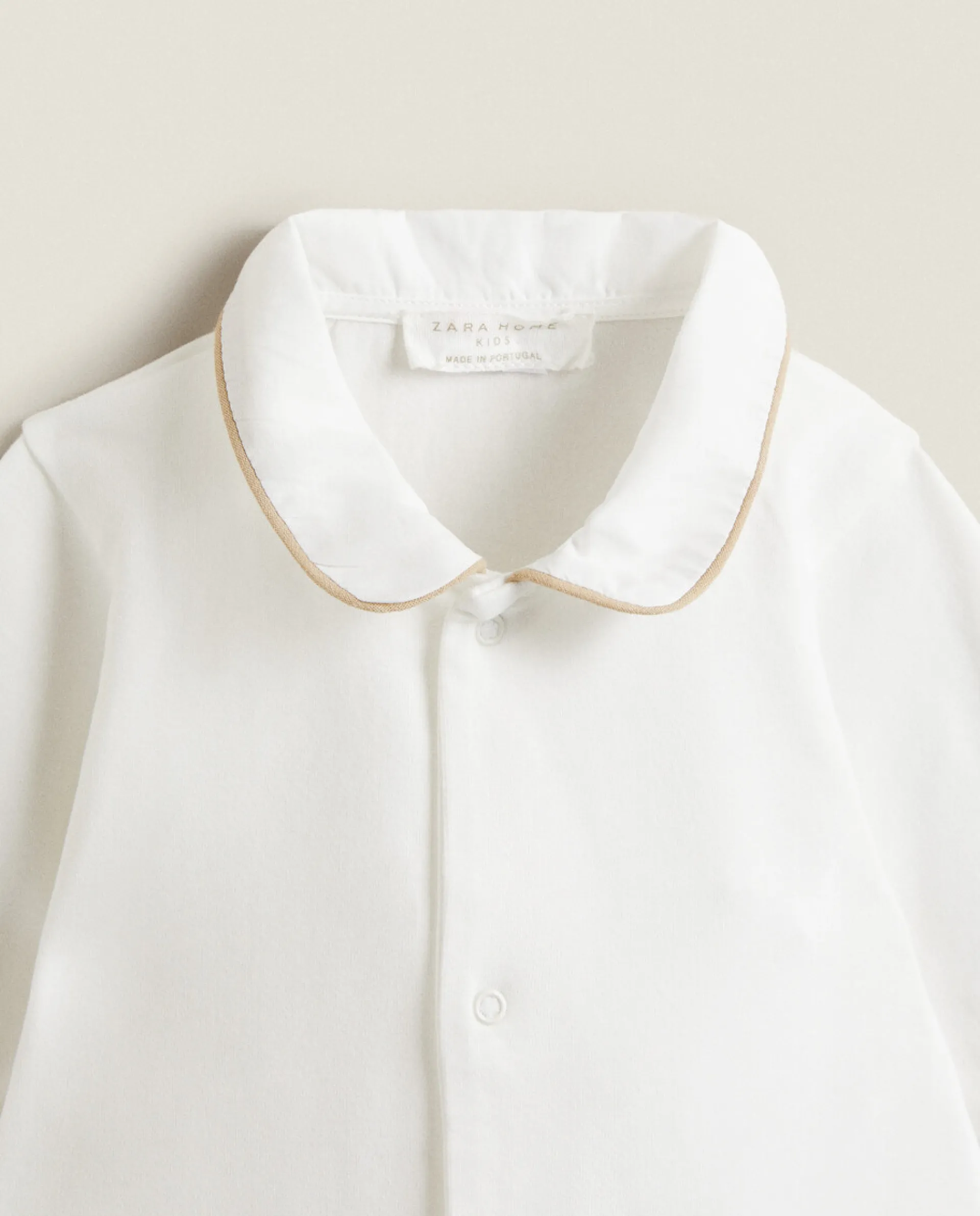 Clothing And Footwear*ZARA Home Footed Pajamas With Contrasting Piping White