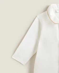 Clothing And Footwear*ZARA Home Footed Pajamas With Contrasting Piping White