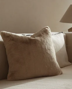 Solid*ZARA Home Fur (Faux) Throw Pillow Cover Natural Colour