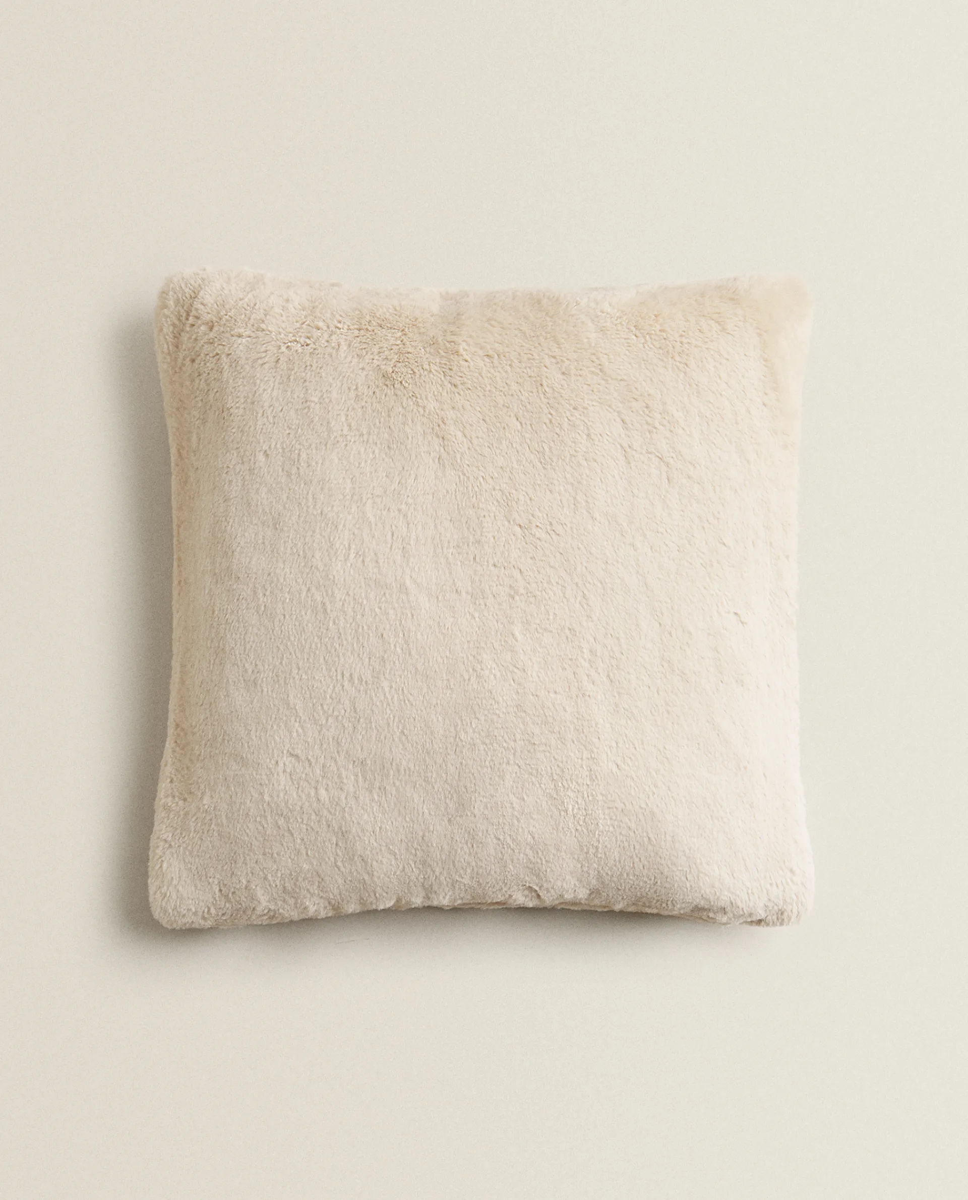 Solid*ZARA Home Fur (Faux) Throw Pillow Cover Natural Colour