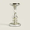 Candlesticks And Tealight Holders*ZARA Home Geometric Glass Candlestick Silver