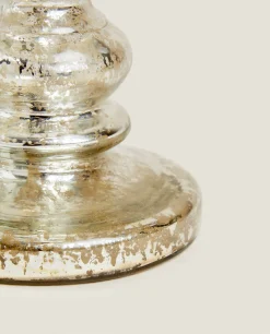 Candlesticks And Tealight Holders*ZARA Home Geometric Glass Candlestick Silver