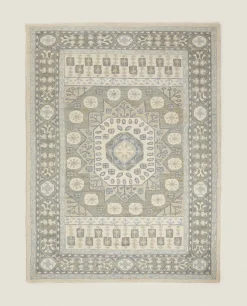 Vintage Design*ZARA Home Geometric Wool Rug Green