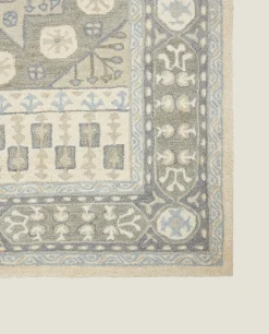 Vintage Design*ZARA Home Geometric Wool Rug Green