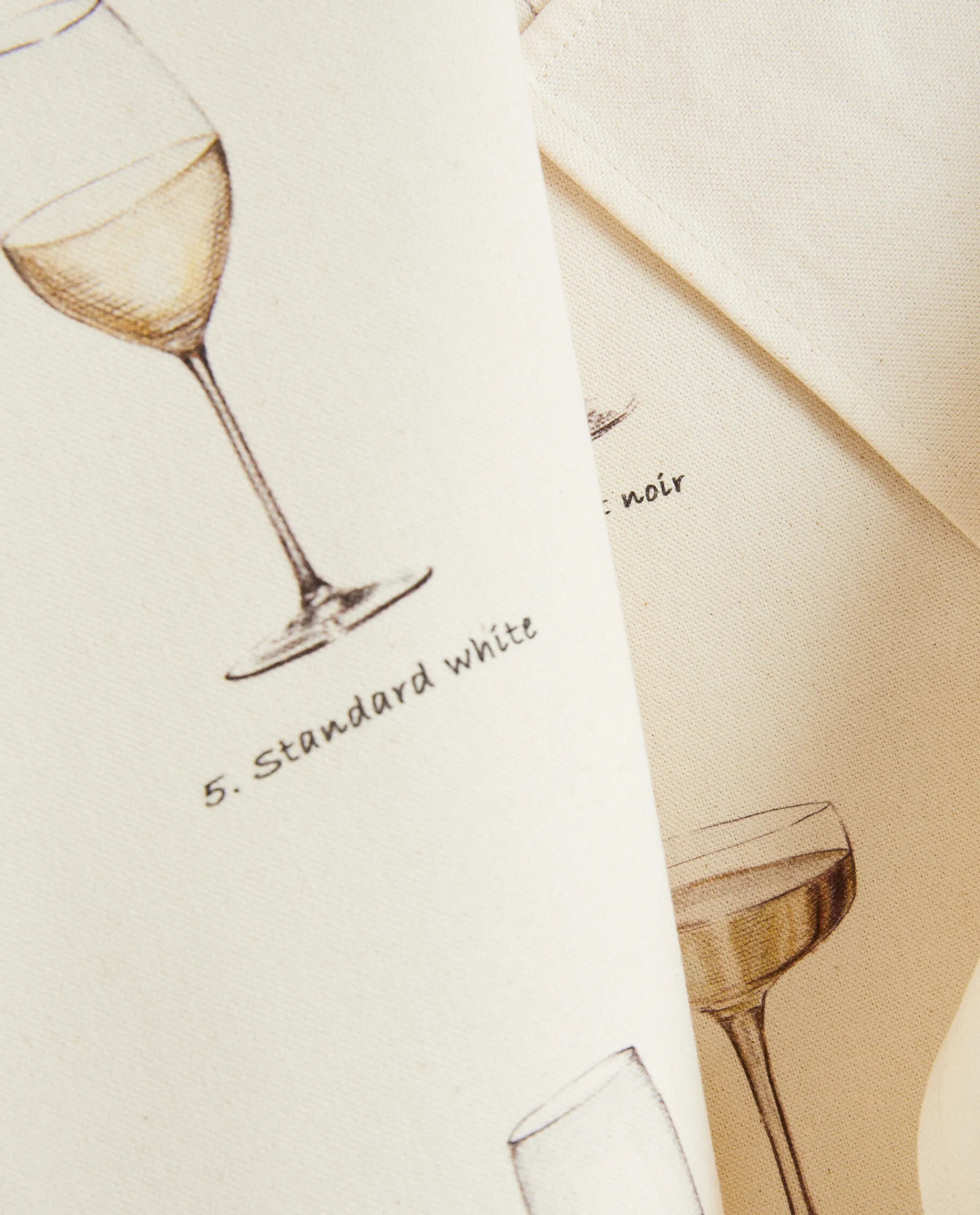 Wine & Cheese Collection*ZARA Home Glass Print Kitchen Towel (Pack Of 2) Cream