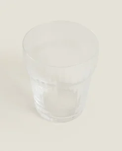 Tumblers*ZARA Home Glass Tumbler With Line Design Transparent