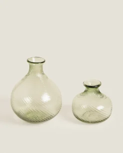 Vases*ZARA Home Glass Vase Green