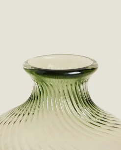 Vases*ZARA Home Glass Vase Green
