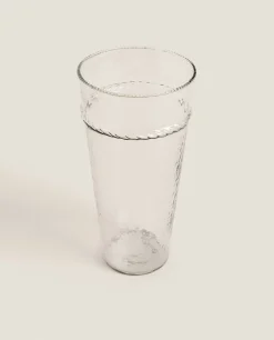 Vases*ZARA Home Glass Vase With Border Transparent