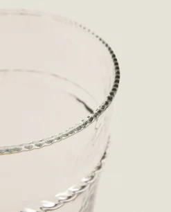 Vases*ZARA Home Glass Vase With Border Transparent