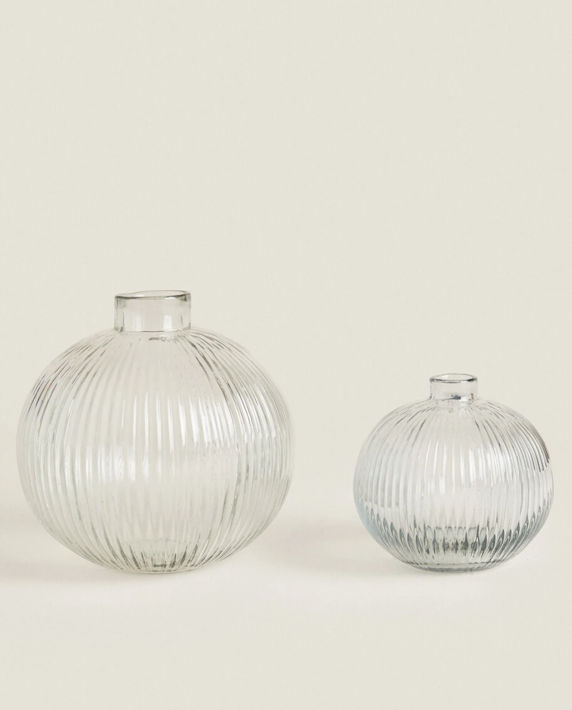 Vases*ZARA Home Glass Vase With Lines Transparent