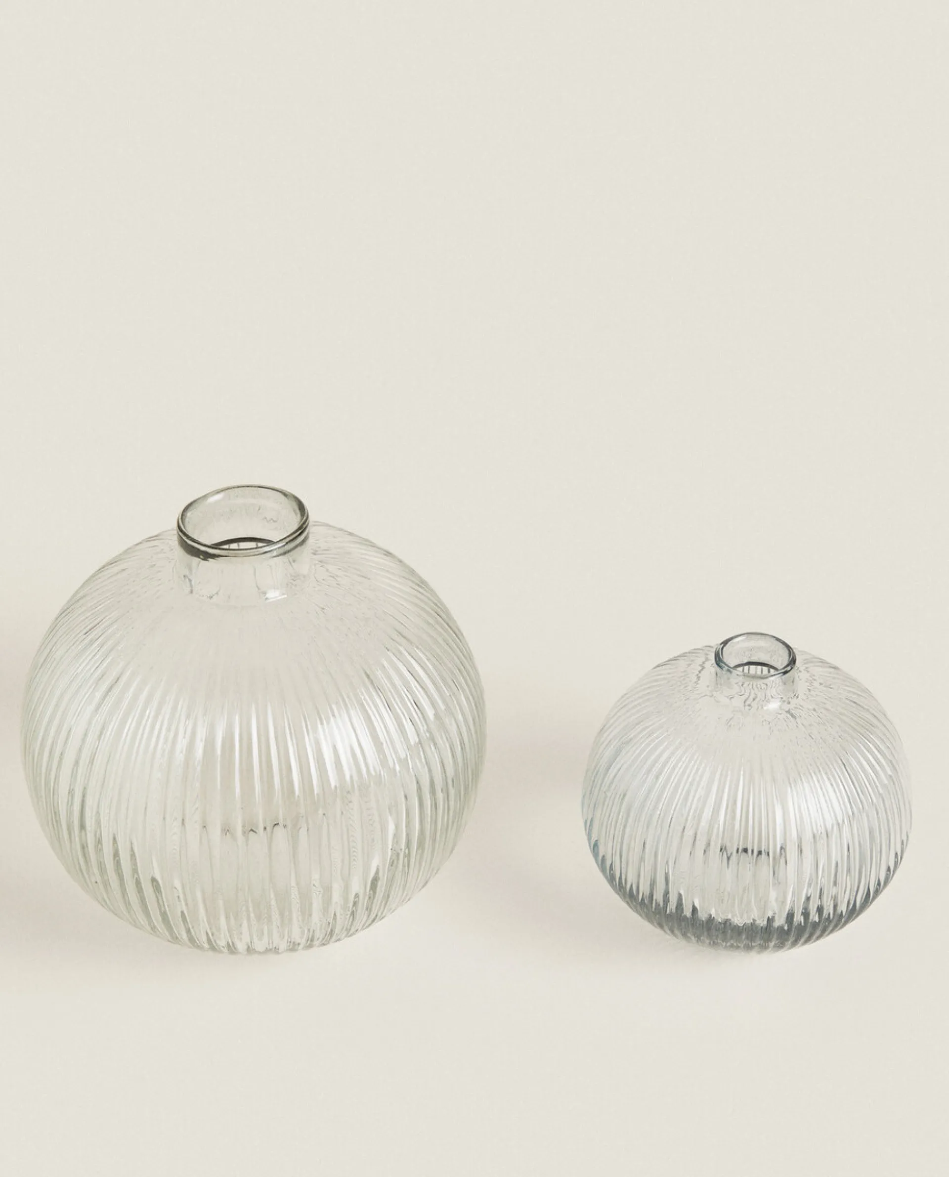 Vases*ZARA Home Glass Vase With Lines Transparent
