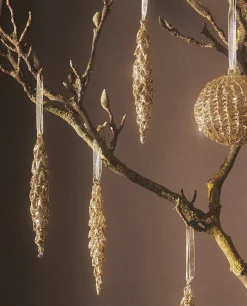 Decoration*ZARA Home Glittery Christmas Branch Decoration Golden