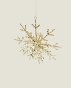 Decoration*ZARA Home Glittery Christmas Snowflake Decoration Golden
