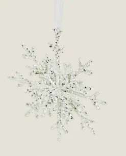 Decoration*ZARA Home Glittery Christmas Snowflake Decoration Silver