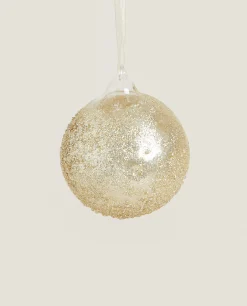 Decoration*ZARA Home Glittery Glass Christmas Ball Decoration Golden