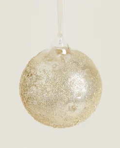 Decoration*ZARA Home Glittery Glass Christmas Ball Decoration Golden