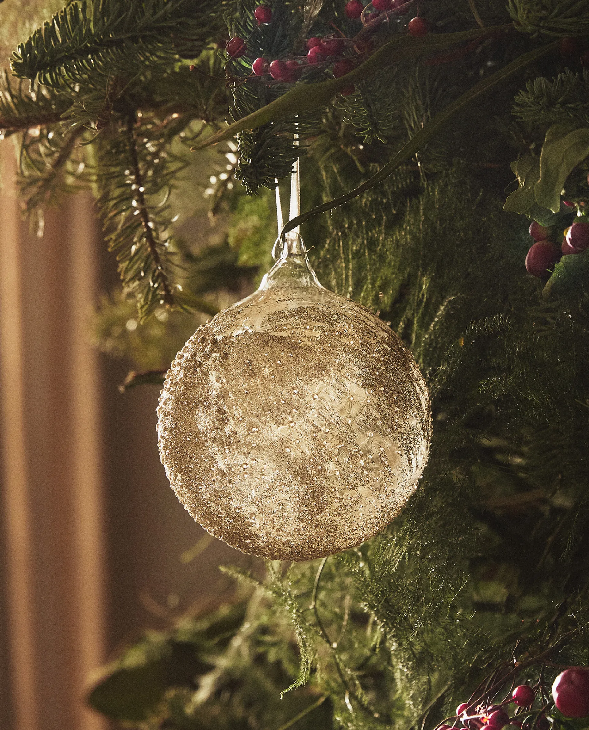 Decoration*ZARA Home Glittery Glass Christmas Ball Decoration Golden