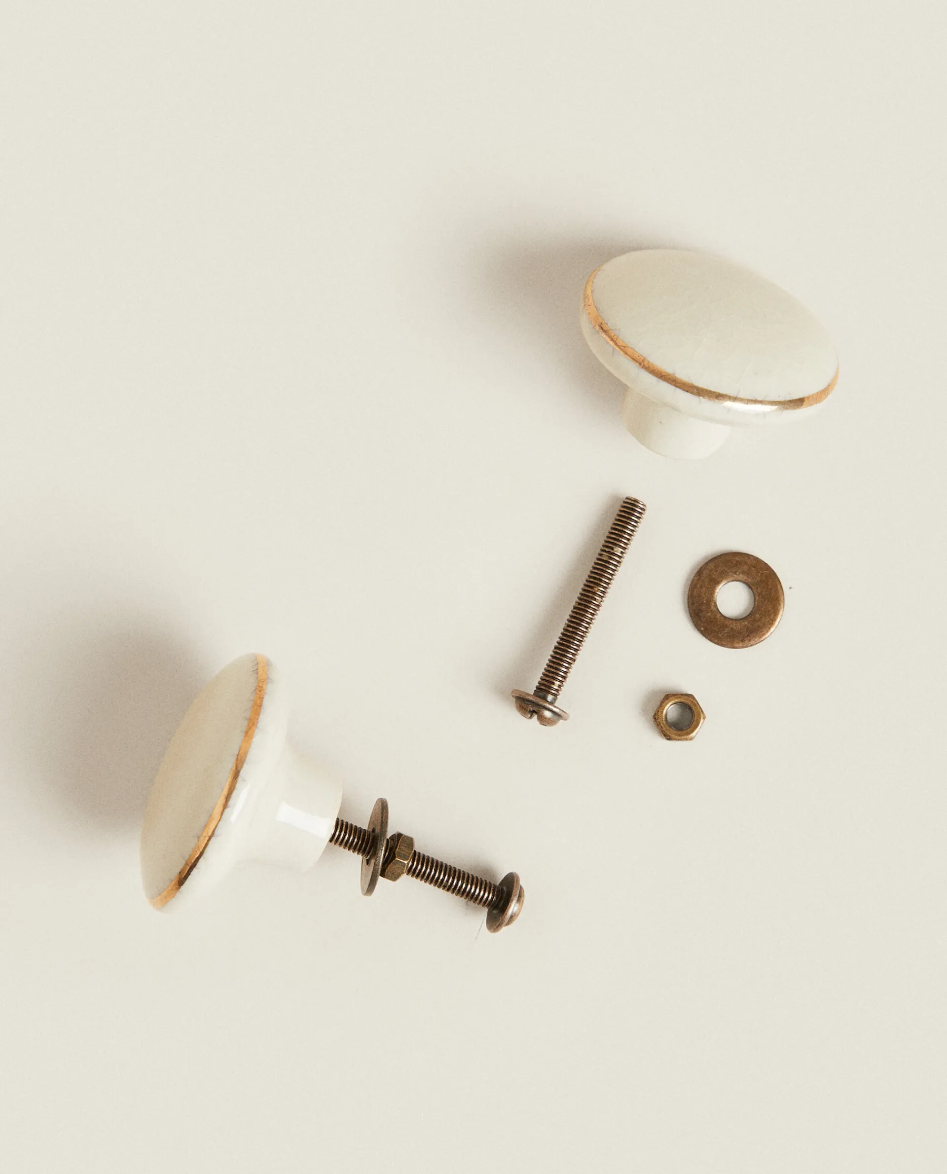 Door Knobs*ZARA Home Gold And Door Knob (Pack Of 2) White