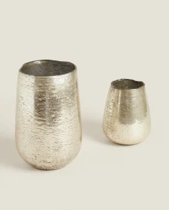Vases*ZARA Home Gold Glass Vase Golden