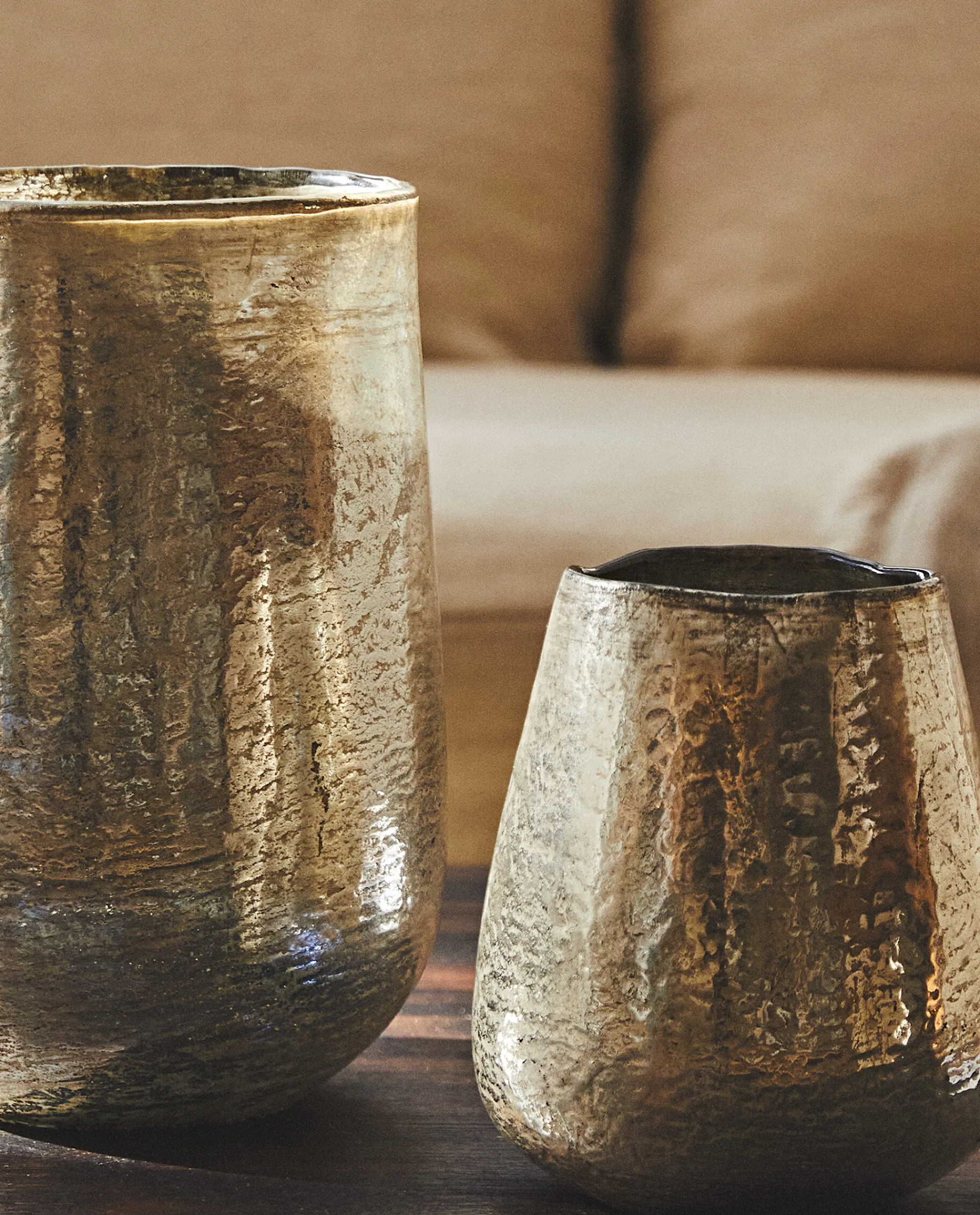 Vases*ZARA Home Gold Glass Vase Golden