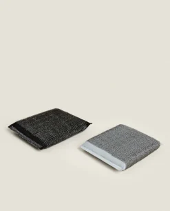 Cleaning*ZARA Home Grey And Black Scrubber (Set Of 2) Steel