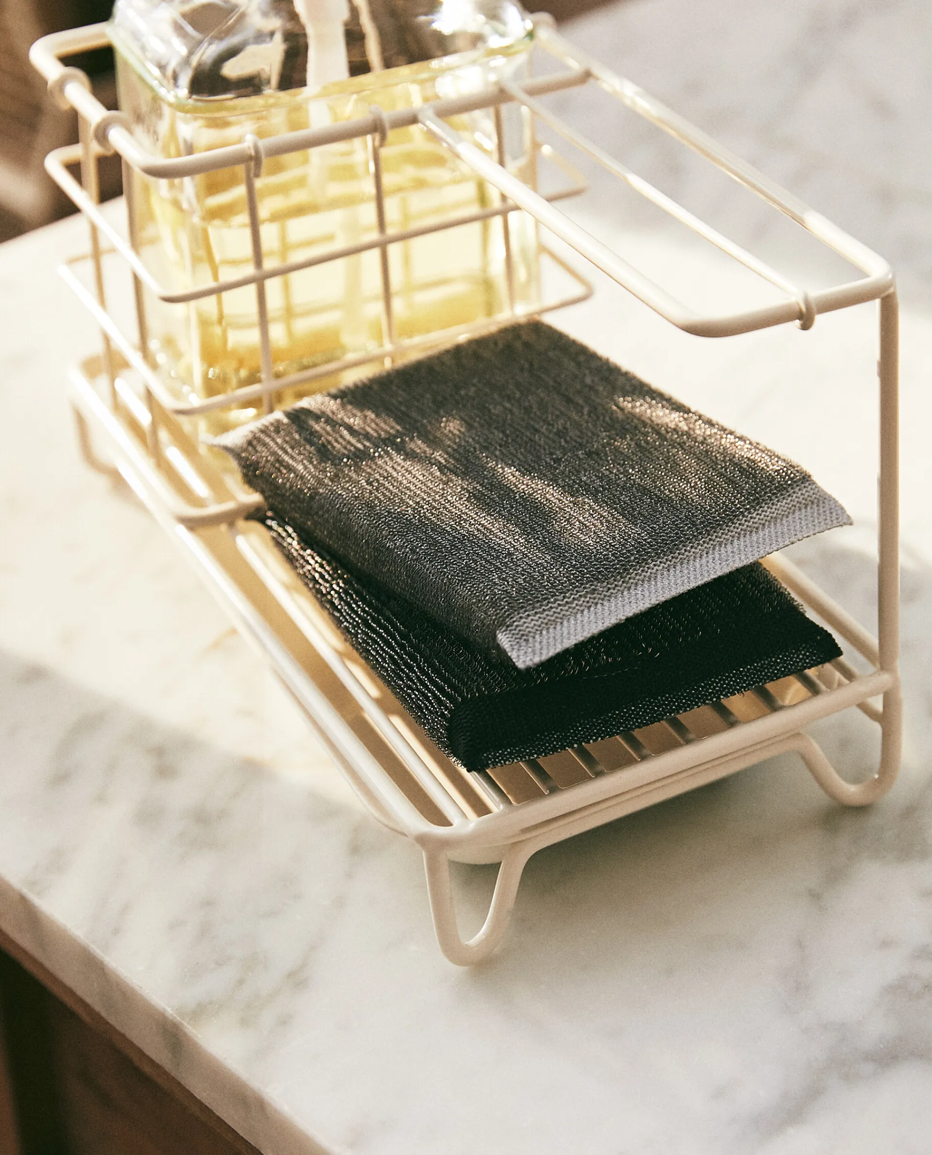 Cleaning*ZARA Home Grey And Black Scrubber (Set Of 2) Steel