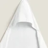 Bathroom*ZARA Home Hooded Baby Towel With Embroidered Border White