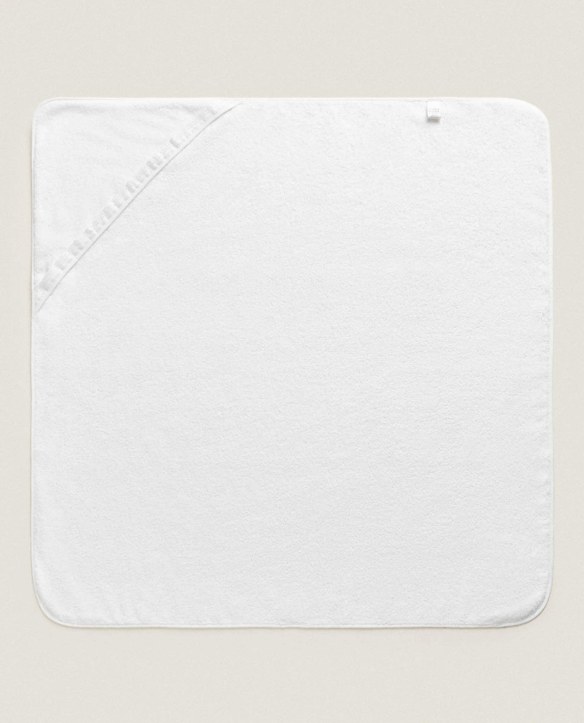 Bathroom*ZARA Home Hooded Baby Towel With Embroidered Border White