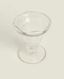 Glasses And Flutes*ZARA Home Ice-Cream Cup With Lines Transparent
