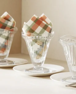 Glasses And Flutes*ZARA Home Ice-Cream Cup With Lines Transparent