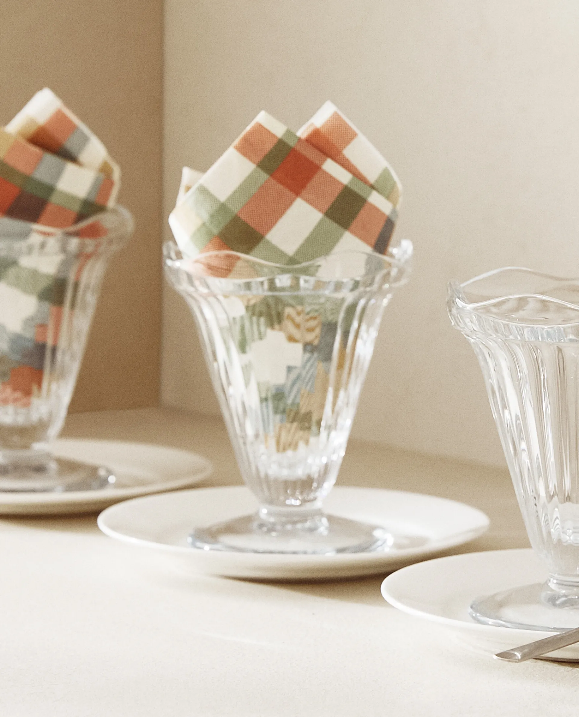 Glasses And Flutes*ZARA Home Ice-Cream Cup With Lines Transparent