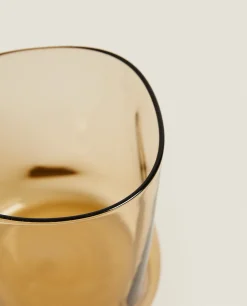 Tumblers*ZARA Home Irregular Glass Tumbler Marron Topo